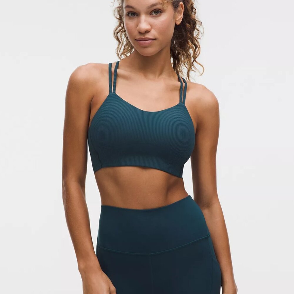 NWT Lululemon Like a Cloud Ribbed Longline Bra B/C – Indochine Blue – Size 4